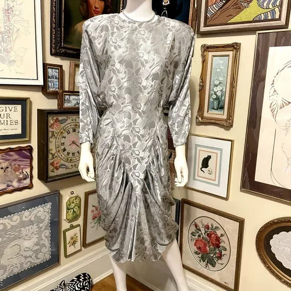 80s silver dress Silver 80s Dress